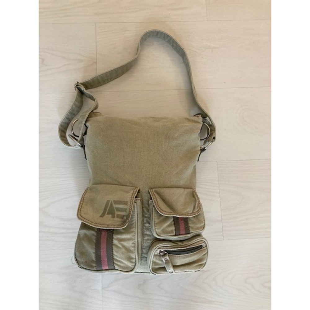 American Eagle Vintage Y2K Canvas Messenger/Laptop Bag  Distressed